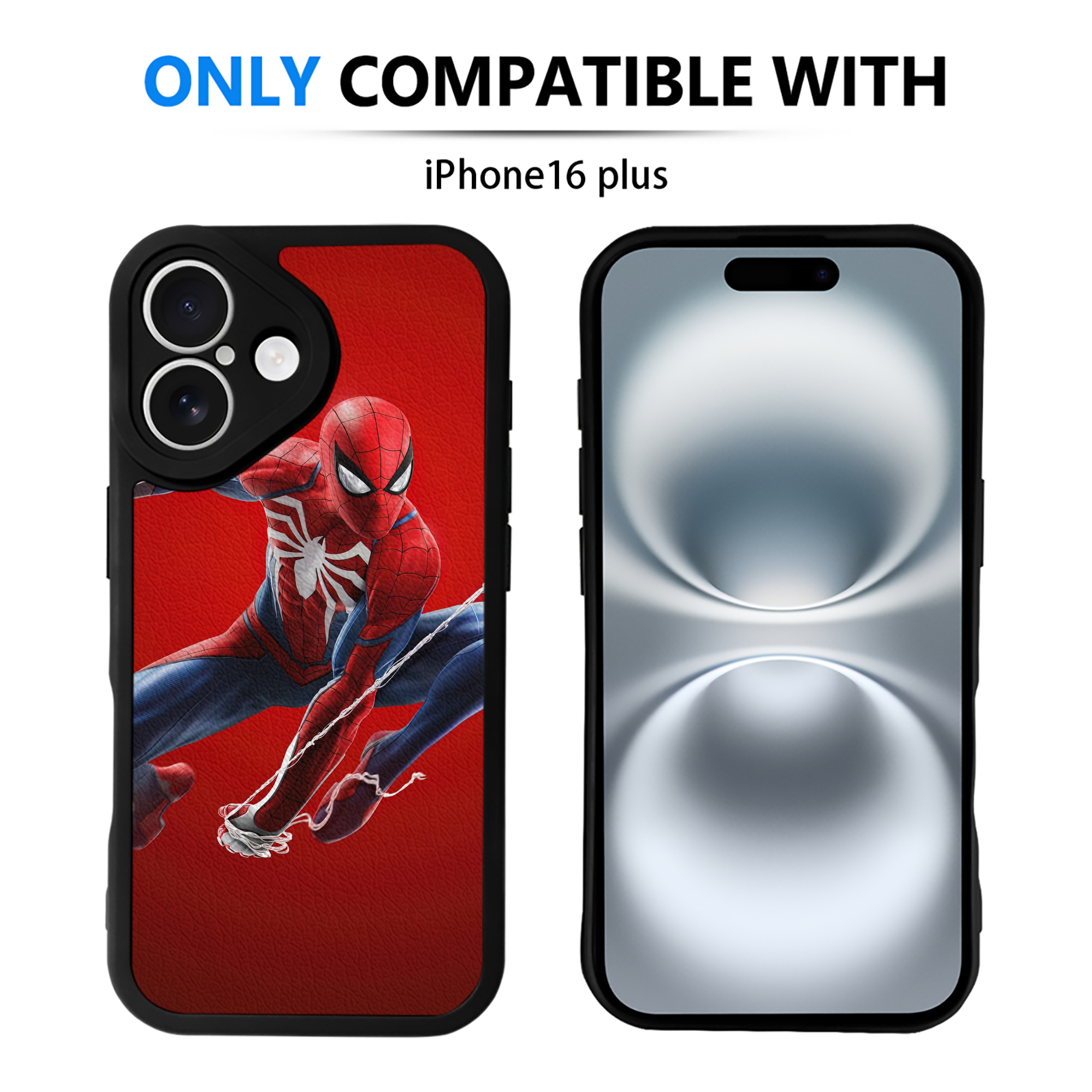 （画像用） Spider Man スパイダーマン 【iPhone 16シリーズ対応】シリコンスマホケース（レザー調） 材質：シリコン